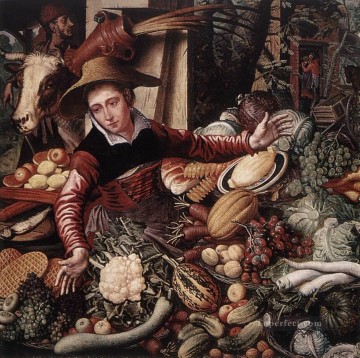  vegetable Art - Vendor Of Vegetable Dutch historical painter Pieter Aertsen